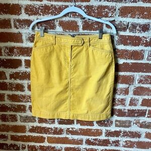 LOFT Corduroy yellow mini skirt